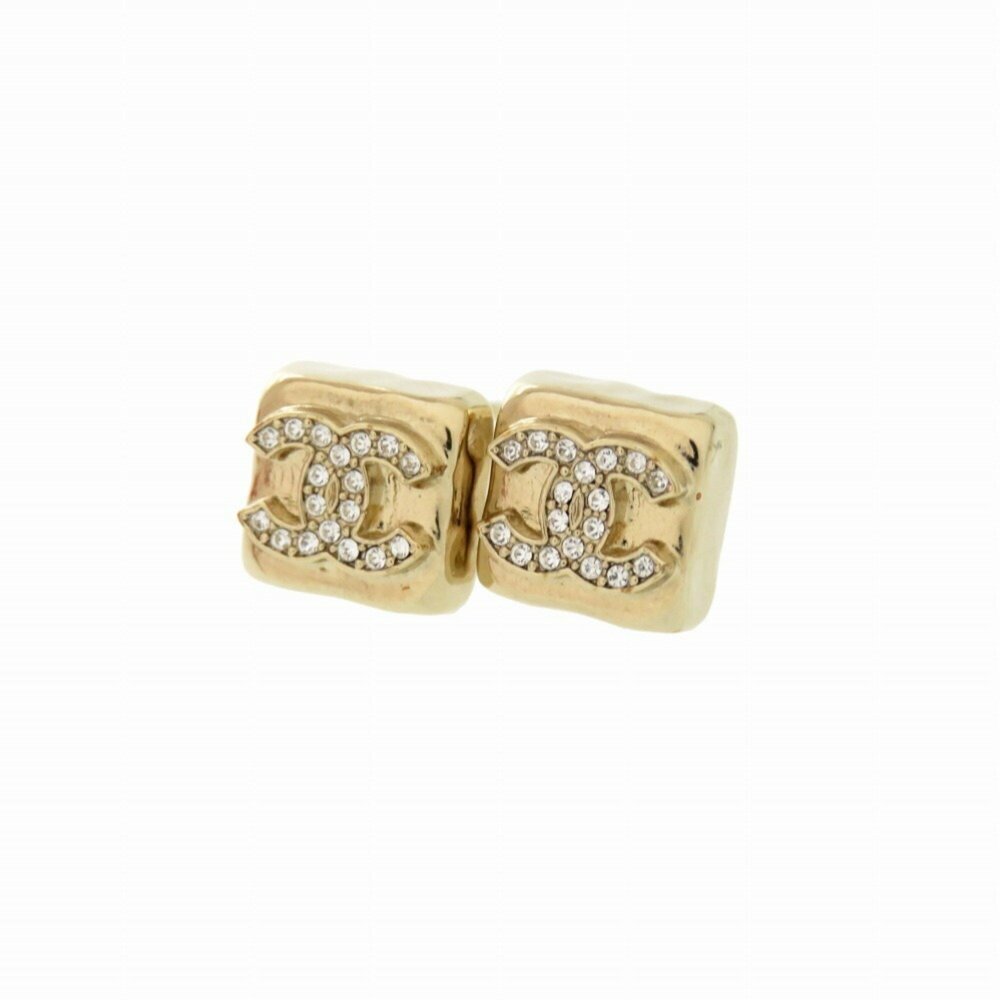 CHANEL Gold Logo Earrings